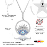 Zirkonia-Silberkette Aura Auge Für Damen 925er Silber mit Anhänger - Dunkelblau