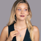 Zirkonia-Silberkette Aura Auge Für Damen 925er Silber mit Anhänger - Dunkelblau
