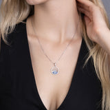 Zirkonia-Silberkette Aura Auge Für Damen 925er Silber mit Anhänger - Dunkelblau