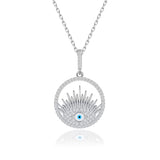 Zirkonia-Silberkette Aura Auge Für Damen 925er Silber mit Anhänger - Weiß