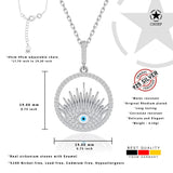 Zirkonia-Silberkette Aura Auge Für Damen 925er Silber mit Anhänger - Weiß