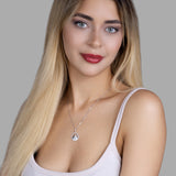 Zirkonia-Silberkette Aura Auge Für Damen 925er Silber mit Anhänger - Weiß