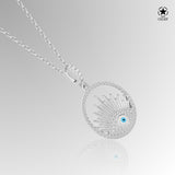 Zirkonia-Silberkette Aura Auge Für Damen 925er Silber mit Anhänger - Weiß