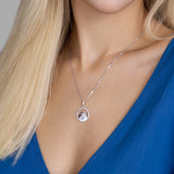 Zirkonia-Silberkette Aura Auge Für Damen 925er Silber mit Anhänger - Weiß