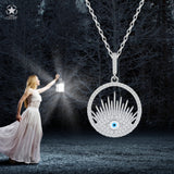 Zirkonia-Silberkette Aura Auge Für Damen 925er Silber mit Anhänger - Weiß
