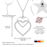 Doppelherz Zirkon-Silberkette Für Damen 925er Silber mit Anhänger - Weiß