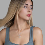 Doppelherz Zirkon-Silberkette Für Damen 925er Silber mit Anhänger - Weiß