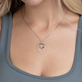 Doppelherz Zirkon-Silberkette Für Damen 925er Silber mit Anhänger - Weiß