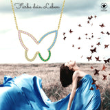 Silberkette mit Zirkon-Schmetterlingsanhänger Für Damen 925er Silber mit Anhänger