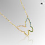Silberkette mit Zirkon-Schmetterlingsanhänger Für Damen 925er Silber mit Anhänger
