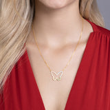 Silberkette mit Zirkon-Schmetterlingsanhänger Für Damen 925er Silber mit Anhänger
