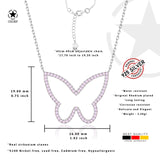 Silberkette mit Zirkon-Schmetterlingsanhänger Für Damen 925er Silber mit Anhänger