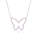 Silberkette mit Zirkon-Schmetterlingsanhänger Für Damen 925er Silber mit Anhänger