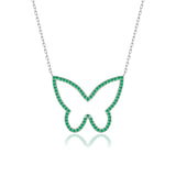 Silberkette mit Zirkon-Schmetterlingsanhänger Für Damen 925er Silber mit Anhänger