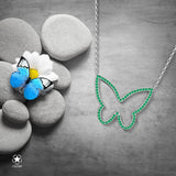 Silberkette mit Zirkon-Schmetterlingsanhänger Für Damen 925er Silber mit Anhänger