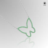 Silberkette mit Zirkon-Schmetterlingsanhänger Für Damen 925er Silber mit Anhänger