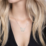 Silberkette mit Zirkon-Schmetterlingsanhänger Für Damen 925er Silber mit Anhänger