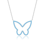 Silberkette mit Zirkon-Schmetterlingsanhänger Für Damen 925er Silber mit Anhänger