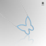 Silberkette mit Zirkon-Schmetterlingsanhänger Für Damen 925er Silber mit Anhänger