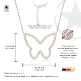 Silberkette mit Zirkon-Schmetterlingsanhänger Für Damen 925er Silber mit Anhänger
