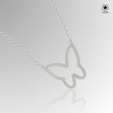Silberkette mit Zirkon-Schmetterlingsanhänger Für Damen 925er Silber mit Anhänger
