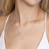 Silberkette mit Zirkon-Schmetterlingsanhänger Für Damen 925er Silber mit Anhänger