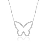 Silberkette mit Zirkon-Schmetterlingsanhänger Für Damen 925er Silber mit Anhänger
