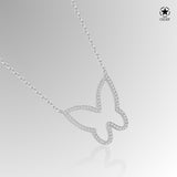 Silberkette mit Zirkon-Schmetterlingsanhänger Für Damen 925er Silber mit Anhänger