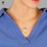 Zirkon-Herzkette Für Damen 925er Silber mit Anhänger - Mehrfarbig