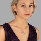 Zirkon-Herzkette Für Damen 925er Silber mit Anhänger - Gelbgrün