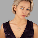 Zirkon-Herzkette Für Damen 925er Silber mit Anhänger - Gelbgrün