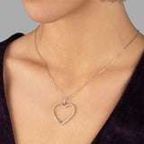 Zirkon-Herzkette Für Damen 925er Silber mit Anhänger - Gelbgrün