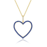 Zirkon-Herzkette Für Damen 925er Silber mit Anhänger - Dunkelblau