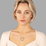 Zirkon-Herzkette Für Damen 925er Silber mit Anhänger - Dunkelblau