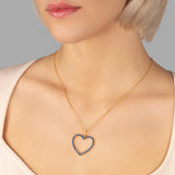 Zirkon-Herzkette Für Damen 925er Silber mit Anhänger - Dunkelblau