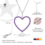 Zirkon-Herzkette Für Damen 925er Silber mit Anhänger - Violett