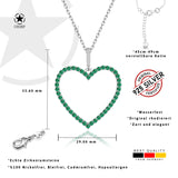 Zirkon-Herzkette Für Damen 925er Silber mit Anhänger - Grün