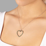 Zirkon-Herzkette Für Damen 925er Silber mit Anhänger - Grün