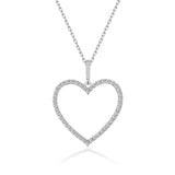 Zirkon-Herzkette Für Damen 925er Silber mit Anhänger - Weiß