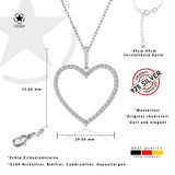 Zirkon-Herzkette Für Damen 925er Silber mit Anhänger - Weiß