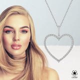 Zirkon-Herzkette Für Damen 925er Silber mit Anhänger - Weiß