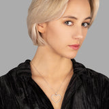 Zirkon-Herzkette Für Damen 925er Silber mit Anhänger - Weiß