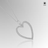 Zirkon-Herzkette Für Damen 925er Silber mit Anhänger - Weiß