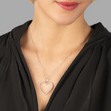Zirkon-Herzkette Für Damen 925er Silber mit Anhänger - Weiß