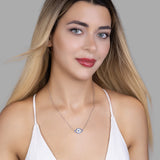 Auge Halskette mit Zirkonstein Für Damen 925er Silber mit Anhänger
