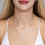 Auge Halskette mit Zirkonstein Für Damen 925er Silber mit Anhänger