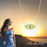 Silberkette mit Zirkon-Augenanhänger