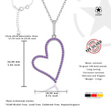 Herzanhänger Für Damen 925er Silber mit Anhänger - Violett