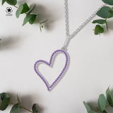 Herzanhänger Für Damen 925er Silber mit Anhänger - Violett
