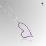 Herzanhänger Für Damen 925er Silber mit Anhänger - Violett